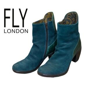 Beautiful Fly London Suede & Leather Ankle Boots- Forest Green - Size 39 - EUC